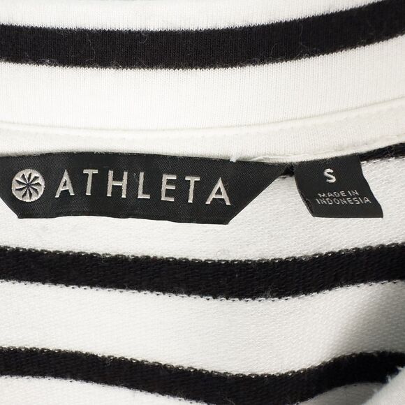 Athleta Newport Sweatshirt Dress NO POCKETS Size Small Striped Nautical Preppy - Picture 3 of 12
